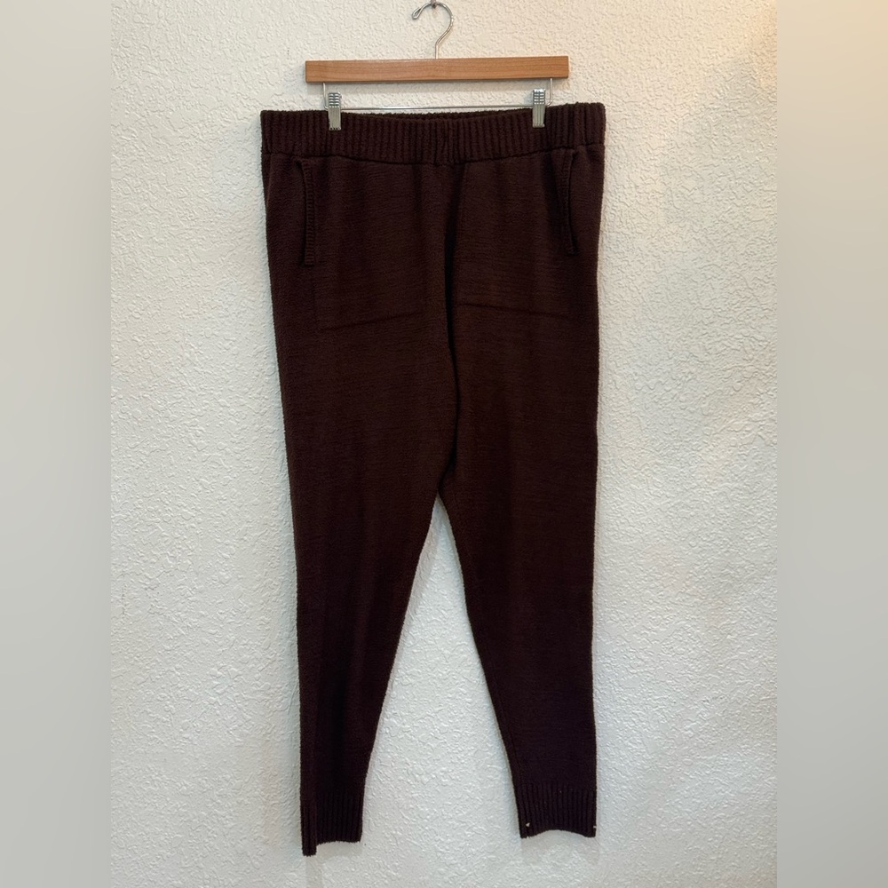 Joyspun Cozy Knit Pull-On Pants — Deep Brown